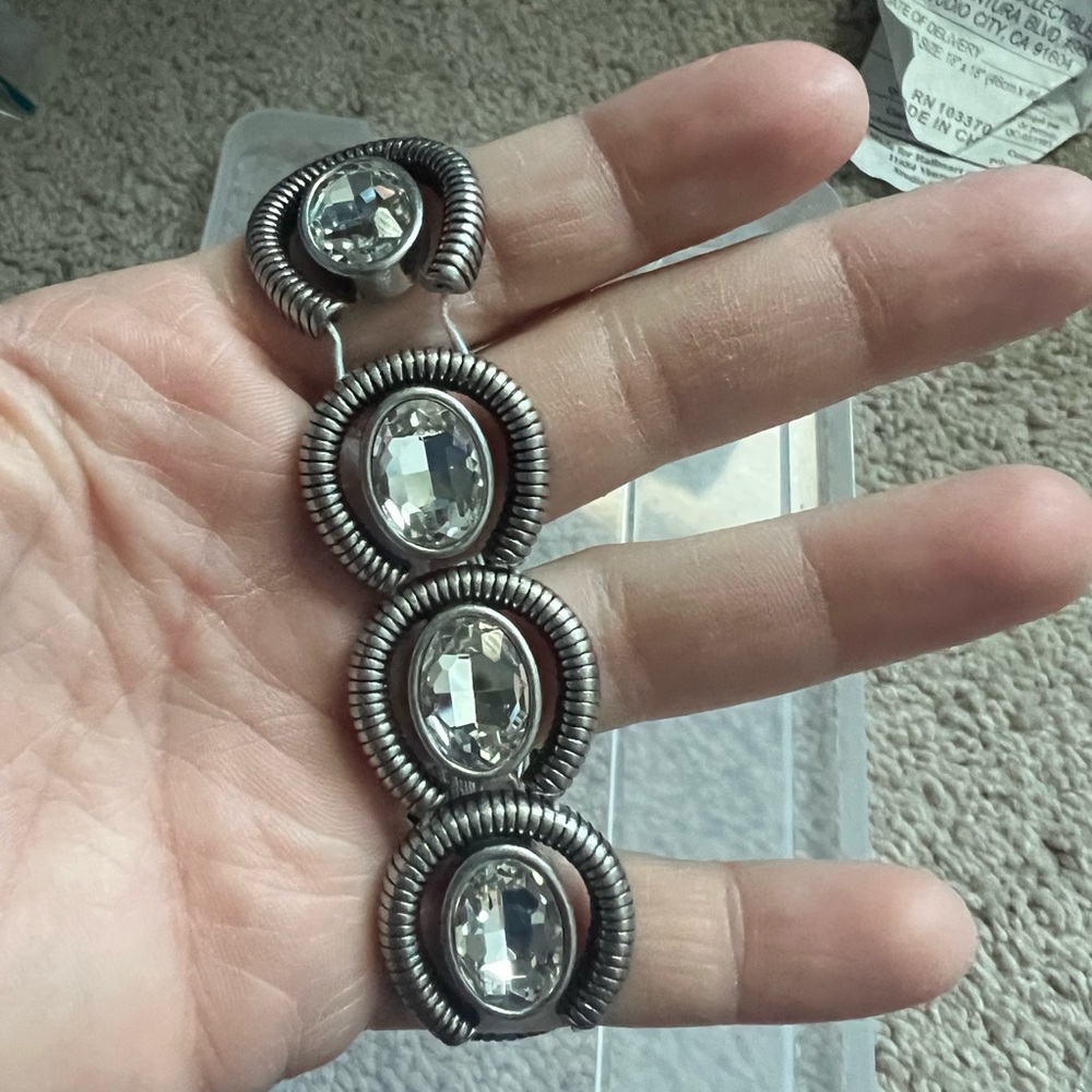 Lia Sophia Silver and Clear Gem Bracelet
